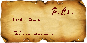 Pretz Csaba névjegykártya